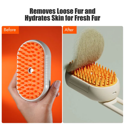 PuffBrush™ Pet Steam Brush – Comb, Massage & Bathe in One Go