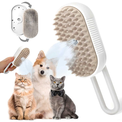 PuffBrush™ Pet Steam Brush – Comb, Massage & Bathe in One Go