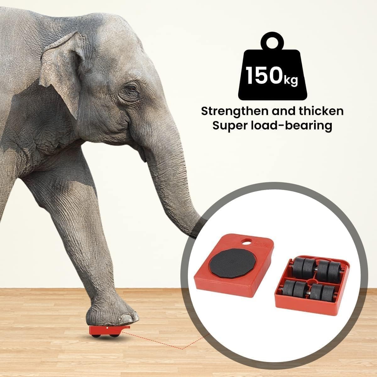 Furniture Lifting Moving Wheel - Heavy Duty Pads Easy and Safe Moving Slider Tools for Shifting Washing Machines, Fridge, Sofa and Wardrobes | Max Load 150KG/331LBS (Only Wheel Pad, Pack of 4)
