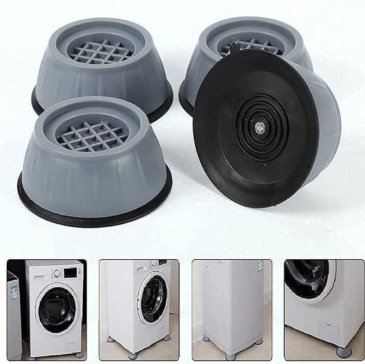 Washing Machine Vibration Pads, Floor Trays, Refrigerator Stand (4 Pcs Set)