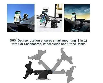 360 Degree Multifunctional Car Mobile Holder