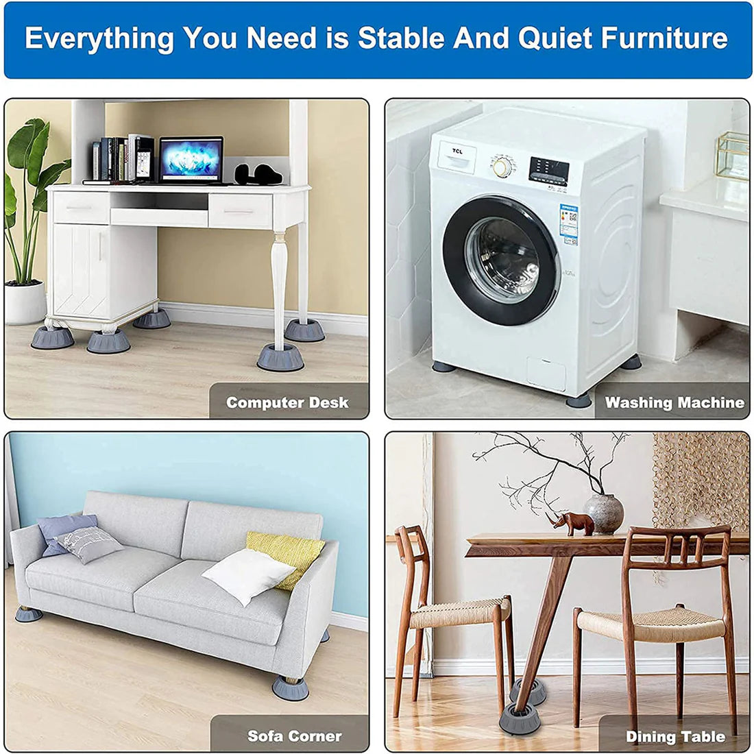 4Pcs Anti Vibration Pads for Washing Machine