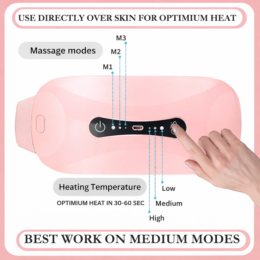 Period Cramp Relief Massager with Heating Pad