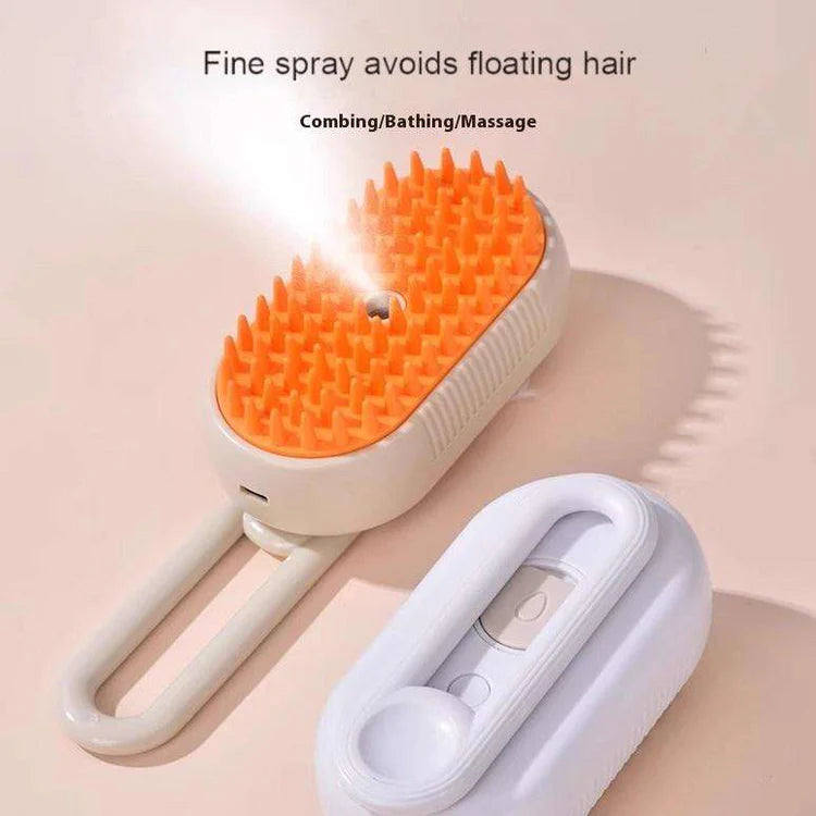 PuffBrush™ Pet Steam Brush – Comb, Massage & Bathe in One Go